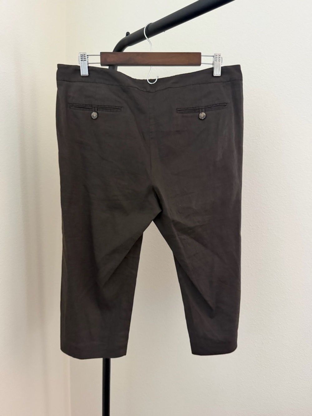 Theory brown linen blend Cropped Wide-Leg Pants Sz 10 - Picture 5 of 5